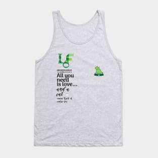 All you need is love and a cat with Korean letters Tank Top